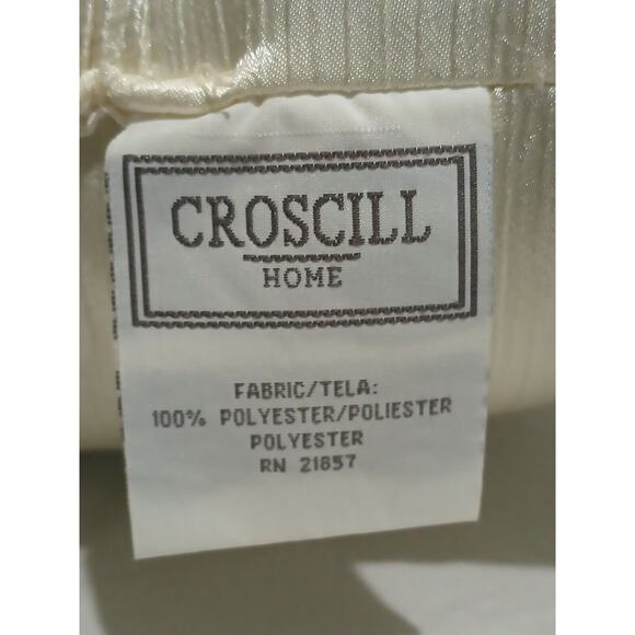 Vintage Croscill Tangier Ivory Satin Rectangular Throw Pillow 13x18x6 In - Picture 5 of 7